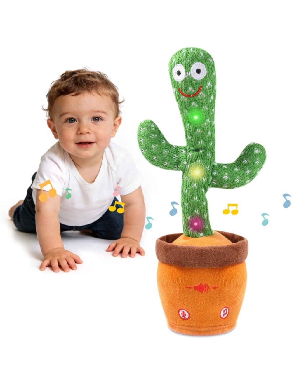Plush Light-Up Musical Cactus Toy - Green